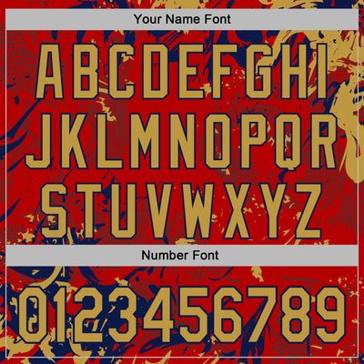 Custom Stitched Red Old Gold-Navy Splash Sports Pullover Sweatshirt Hoodie