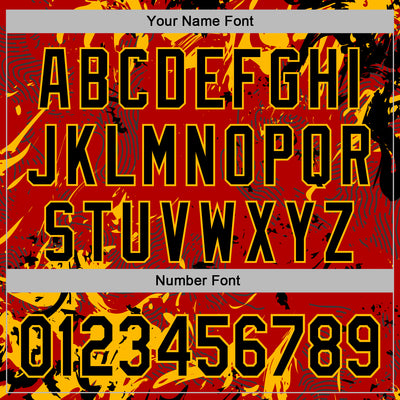 Custom Stitched Red Black-Gold Splash Sports Pullover Sweatshirt Hoodie