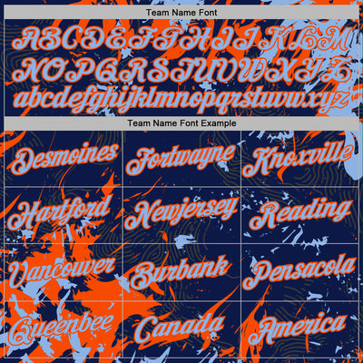 Custom Stitched Navy Light Blue-Orange Splash Sports Pullover Sweatshirt Hoodie