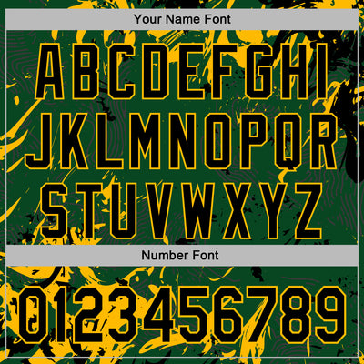 Custom Stitched Green Black-Gold Splash Sports Pullover Sweatshirt Hoodie