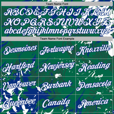 Custom Stitched Kelly Green White-Royal Splash Sports Pullover Sweatshirt Hoodie