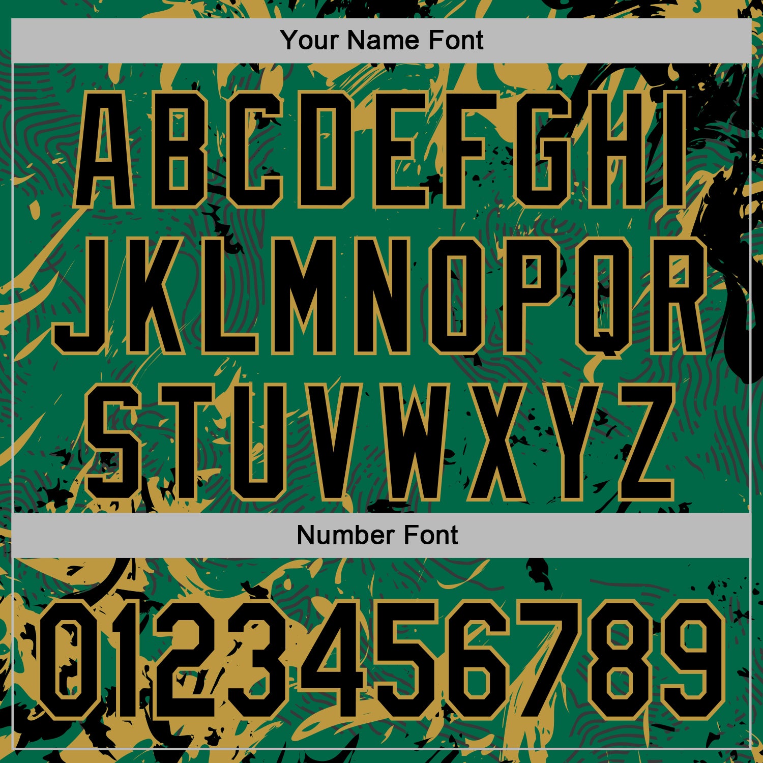 Custom Stitched Kelly Green Black-Old Gold Splash Sports Pullover Sweatshirt Hoodie