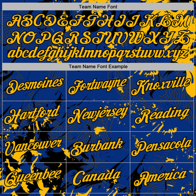 Custom Stitched Royal Gold-Black Splash Sports Pullover Sweatshirt Hoodie