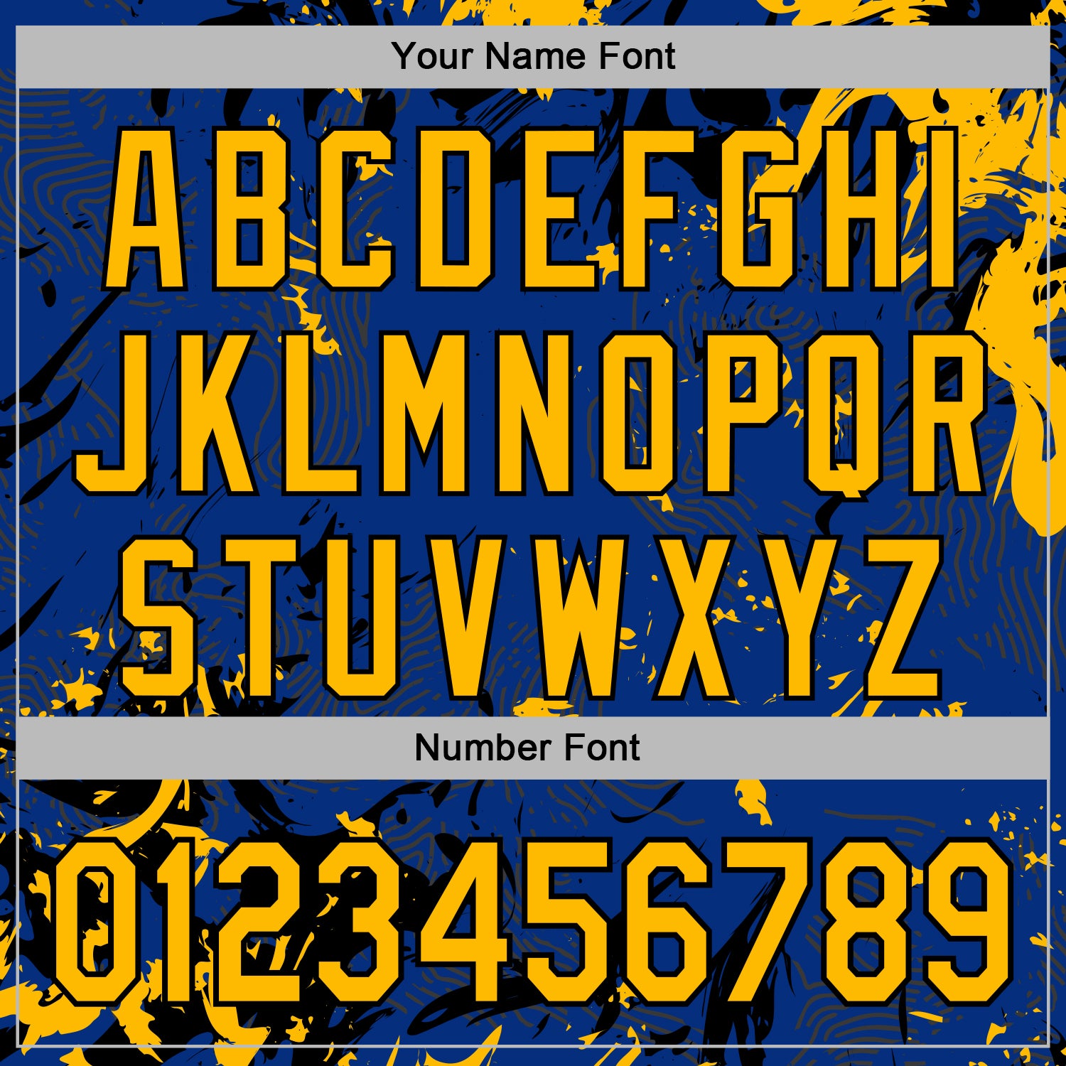 Custom Stitched Royal Gold-Black Splash Sports Pullover Sweatshirt Hoodie