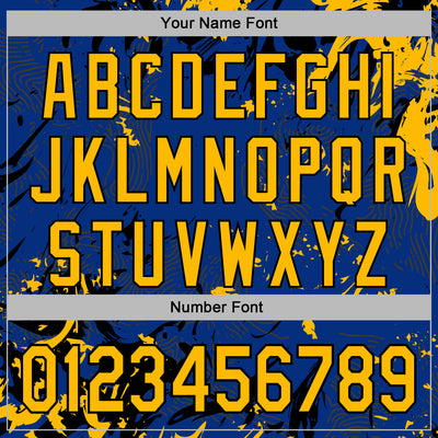 Custom Stitched Royal Gold-Black Splash Sports Pullover Sweatshirt Hoodie