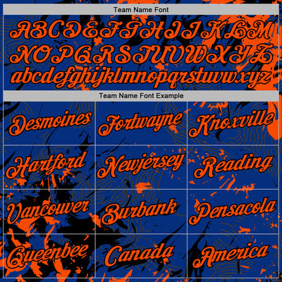 Custom Stitched Royal Orange-Black Splash Sports Pullover Sweatshirt Hoodie