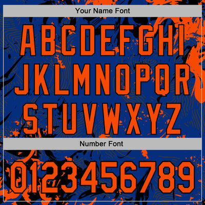 Custom Stitched Royal Orange-Black Splash Sports Pullover Sweatshirt Hoodie