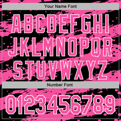 Custom Stitched Black Pink-White Splash Torn Paper Style Sports Pullover Sweatshirt Hoodie