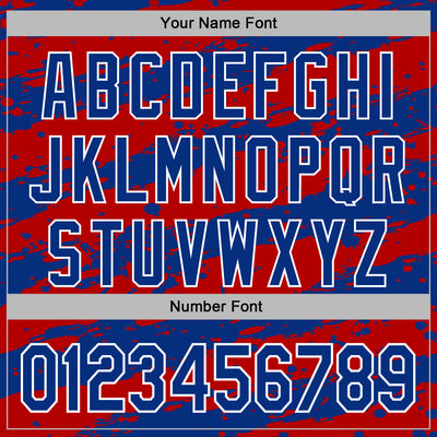 Custom Stitched Red Royal-White Splash Torn Paper Style Sports Pullover Sweatshirt Hoodie