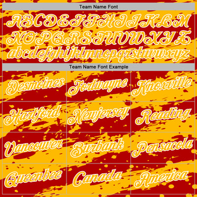 Custom Stitched Red Gold-White Splash Torn Paper Style Sports Pullover Sweatshirt Hoodie