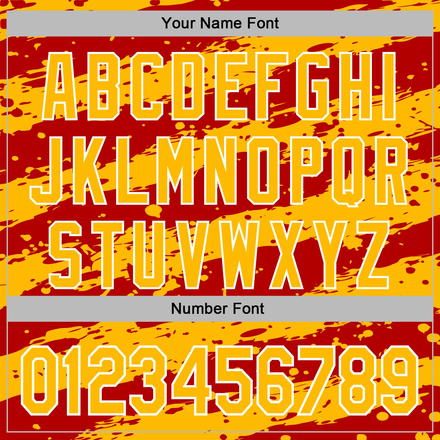 Custom Stitched Red Gold-White Splash Torn Paper Style Sports Pullover Sweatshirt Hoodie