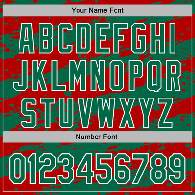 Custom Stitched Red Kelly Green-White Splash Torn Paper Style Sports Pullover Sweatshirt Hoodie