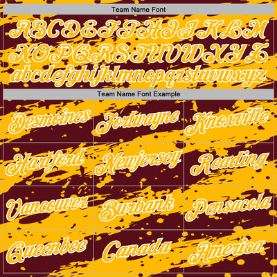 Custom Stitched Burgundy Gold-White Splash Torn Paper Style Sports Pullover Sweatshirt Hoodie