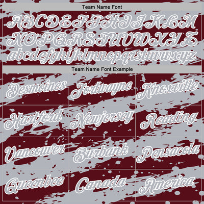 Custom Stitched Burgundy Gray-White Splash Torn Paper Style Sports Pullover Sweatshirt Hoodie