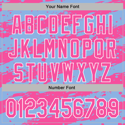 Custom Stitched Light Blue Pink-White Splash Torn Paper Style Sports Pullover Sweatshirt Hoodie