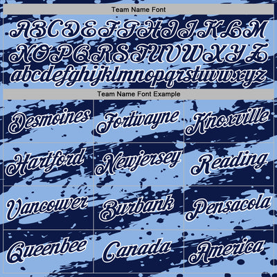 Custom Stitched Light Blue Navy-White Splash Torn Paper Style Sports Pullover Sweatshirt Hoodie