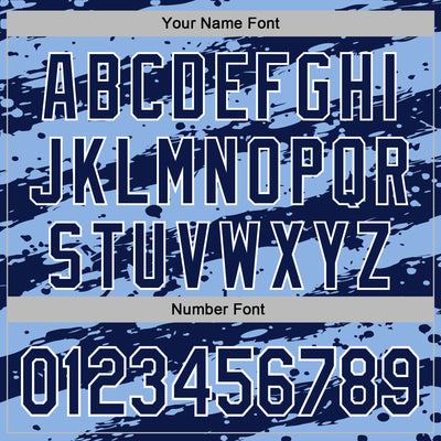 Custom Stitched Light Blue Navy-White Splash Torn Paper Style Sports Pullover Sweatshirt Hoodie