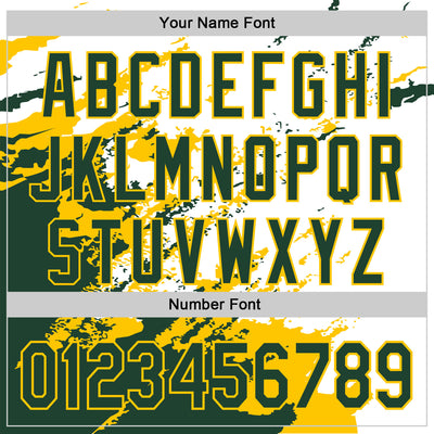 Custom Stitched White Green-Yellow 3D Pattern Design Abstract Fragment Art Splash Sports Pullover Sweatshirt Hoodie