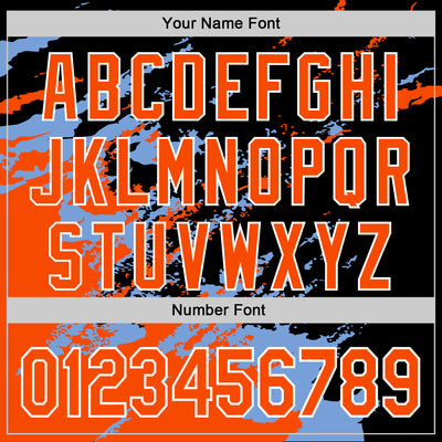 Custom Stitched Black Orange Powder Blue-White 3D Pattern Design Abstract Fragment Art Splash Sports Pullover Sweatshirt Hoodie