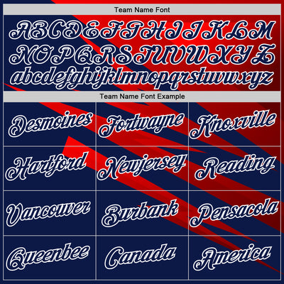 Custom Stitched Navy Red-White 3D Pattern Design Line Sports Pullover Sweatshirt Hoodie