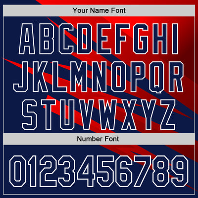 Custom Stitched Navy Red-White 3D Pattern Design Line Sports Pullover Sweatshirt Hoodie