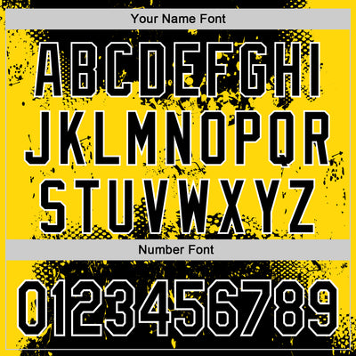 Custom Stitched Black Yellow-White 3D Pattern Design Abstract Splatter Grunge Art Sports Pullover Sweatshirt Hoodie