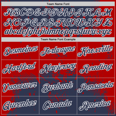 Custom Stitched Navy Red-White 3D Pattern Design Abstract Splatter Grunge Art Sports Pullover Sweatshirt Hoodie