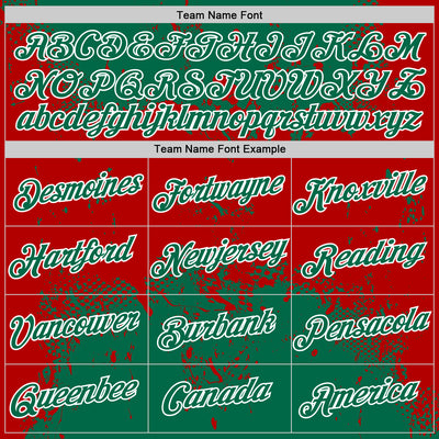 Custom Stitched Kelly Green Red-White 3D Pattern Design Abstract Splatter Grunge Art Sports Pullover Sweatshirt Hoodie