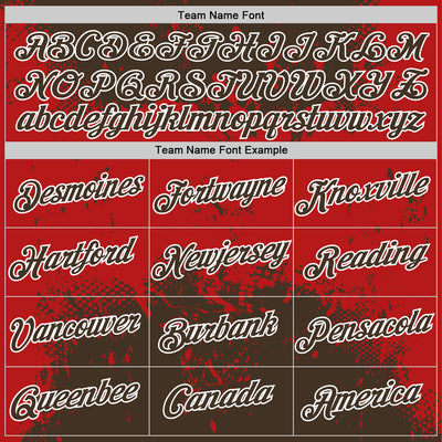 Custom Stitched Brown Red-White 3D Pattern Design Abstract Splatter Grunge Art Sports Pullover Sweatshirt Hoodie