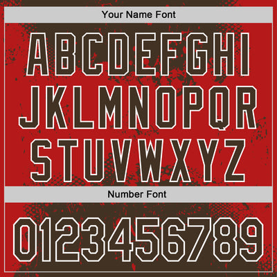 Custom Stitched Brown Red-White 3D Pattern Design Abstract Splatter Grunge Art Sports Pullover Sweatshirt Hoodie