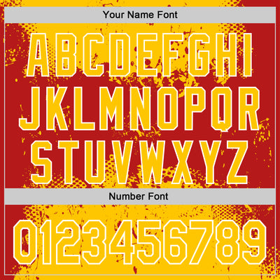 Custom Stitched Yellow Red-White 3D Pattern Design Abstract Splatter Grunge Art Sports Pullover Sweatshirt Hoodie