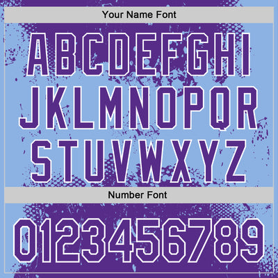 Custom Stitched Purple Light Blue-White 3D Pattern Design Abstract Splatter Grunge Art Sports Pullover Sweatshirt Hoodie