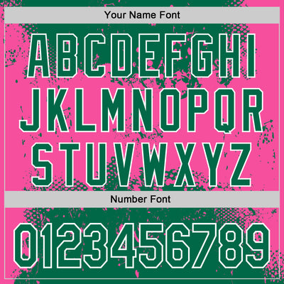 Custom Stitched Kelly Green Pink-White 3D Pattern Design Abstract Splatter Grunge Art Sports Pullover Sweatshirt Hoodie