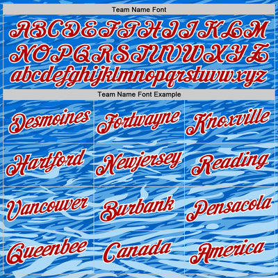 Custom Stitched Royal Red-White 3D Pattern Design Wave Sports Pullover Sweatshirt Hoodie