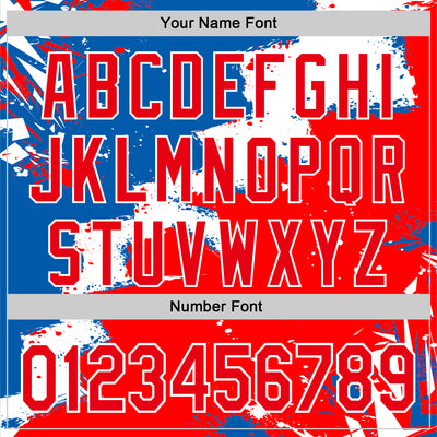 Custom Stitched Royal Fire Red-White 3D Pattern Design Splash Torn Paper Style Sports Pullover Sweatshirt Hoodie