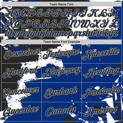 Custom Stitched Black Royal Old Gold-White 3D Pattern Design Splash Torn Paper Style Sports Pullover Sweatshirt Hoodie