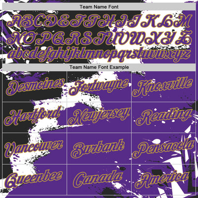 Custom Stitched Black Purple Old Gold-White 3D Pattern Design Splash Torn Paper Style Sports Pullover Sweatshirt Hoodie