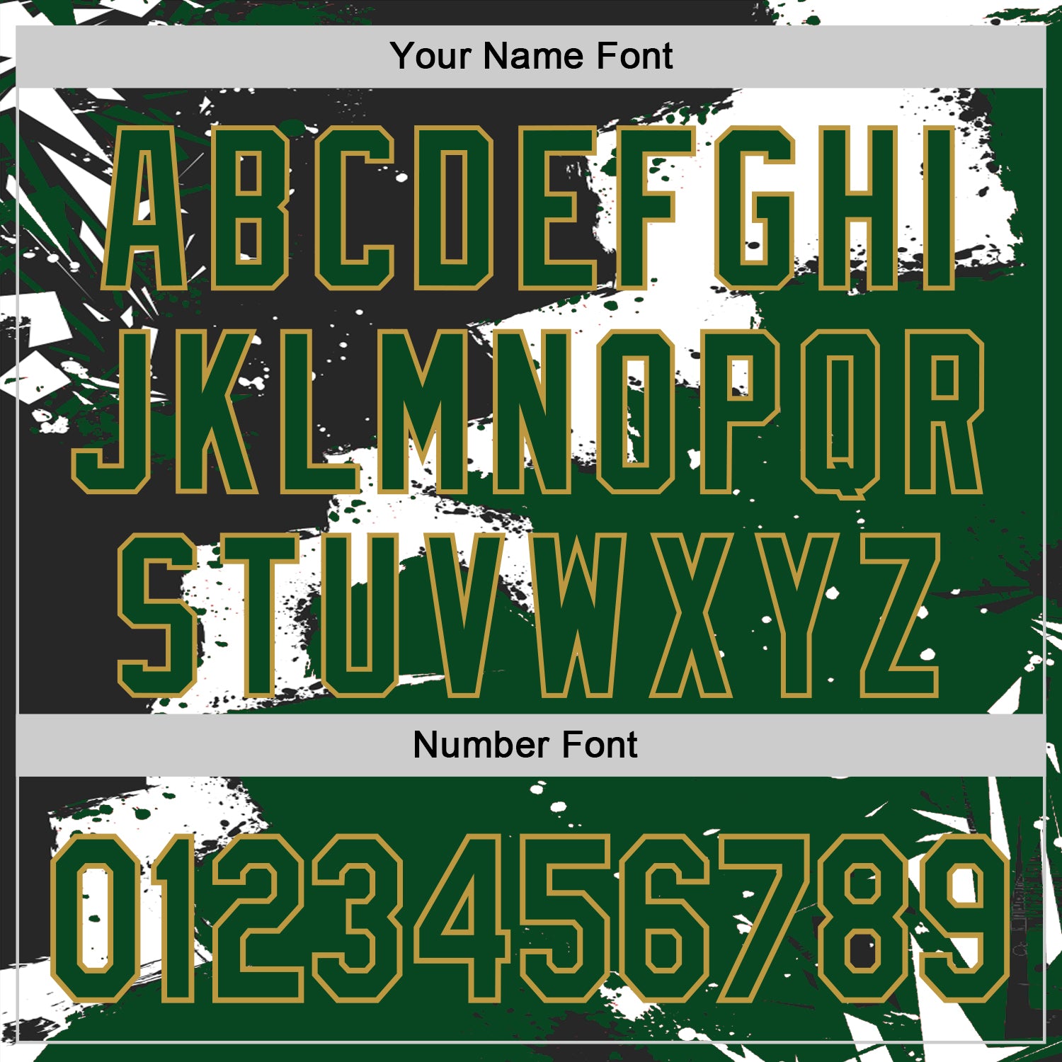 Custom Stitched Black Green Old Gold-White 3D Pattern Design Splash Torn Paper Style Sports Pullover Sweatshirt Hoodie