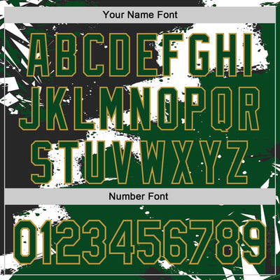 Custom Stitched Black Green Old Gold-White 3D Pattern Design Splash Torn Paper Style Sports Pullover Sweatshirt Hoodie