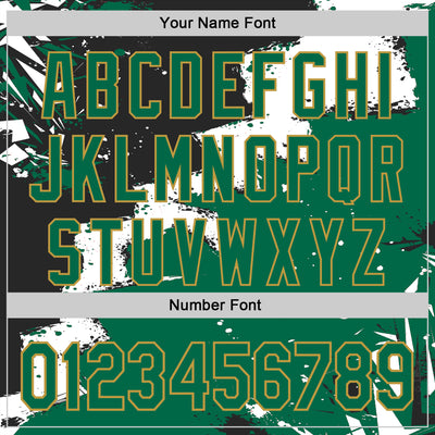 Custom Stitched Black Kelly Green Old Gold-White 3D Pattern Design Splash Torn Paper Style Sports Pullover Sweatshirt Hoodie