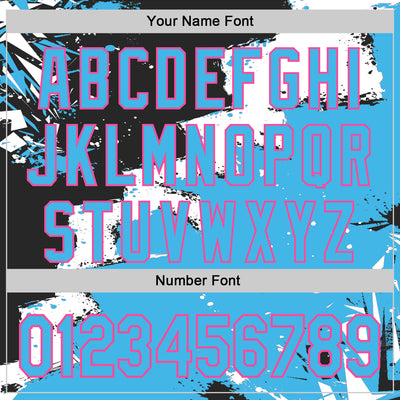 Custom Stitched Black Sky Blue Pink-White 3D Pattern Design Splash Torn Paper Style Sports Pullover Sweatshirt Hoodie