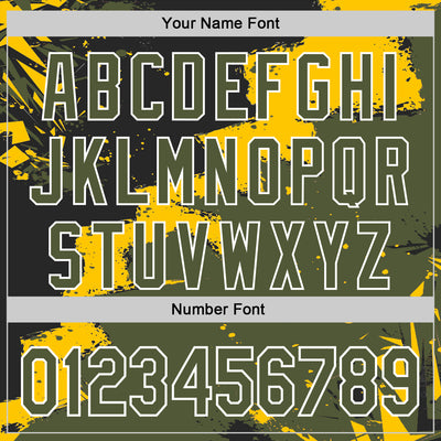 Custom Stitched Black Olive Yellow-White 3D Pattern Design Splash Torn Paper Style Sports Pullover Sweatshirt Hoodie