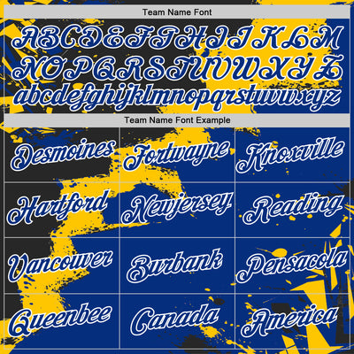 Custom Stitched Black Royal Yellow-White 3D Pattern Design Splash Torn Paper Style Sports Pullover Sweatshirt Hoodie