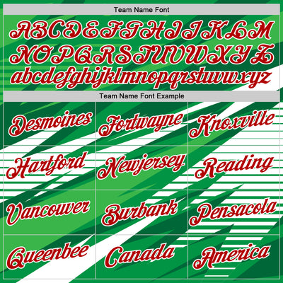 Custom Stitched Kelly Green Red-White 3D Pattern Design Line Sports Pullover Sweatshirt Hoodie