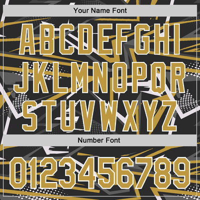 Custom Stitched Black Old Gold-White 3D Pattern Design Line Sports Pullover Sweatshirt Hoodie