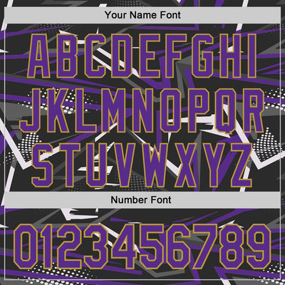 Custom Stitched Black Purple Old Gold-White 3D Pattern Design Line Sports Pullover Sweatshirt Hoodie