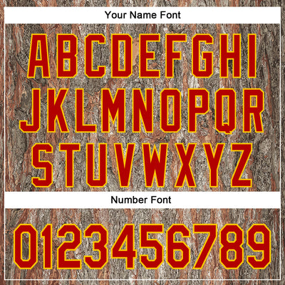 Custom Stitched Old Gold Red-Yellow 3D Pattern Design Tree Camo Hunting Sports Pullover Sweatshirt Hoodie