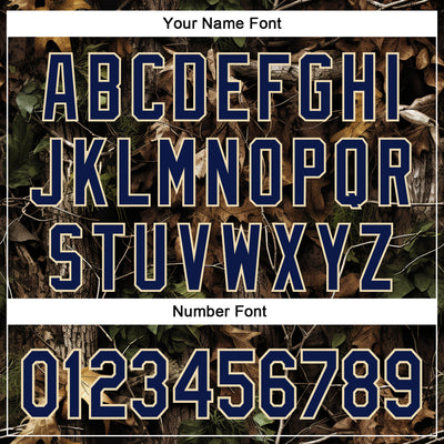 Custom Stitched Black Navy Old Gold-Cream 3D Pattern Design Tree Camo Hunting Sports Pullover Sweatshirt Hoodie