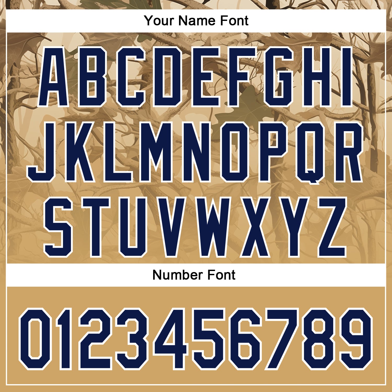 Custom Stitched Old Gold Navy-White 3D Pattern Design Tree Camo Hunting Sports Pullover Sweatshirt Hoodie