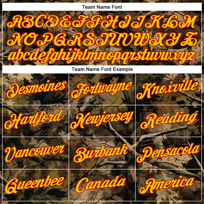 Custom Stitched Black Yellow-Red 3D Pattern Design Tree Camo Hunting Sports Pullover Sweatshirt Hoodie